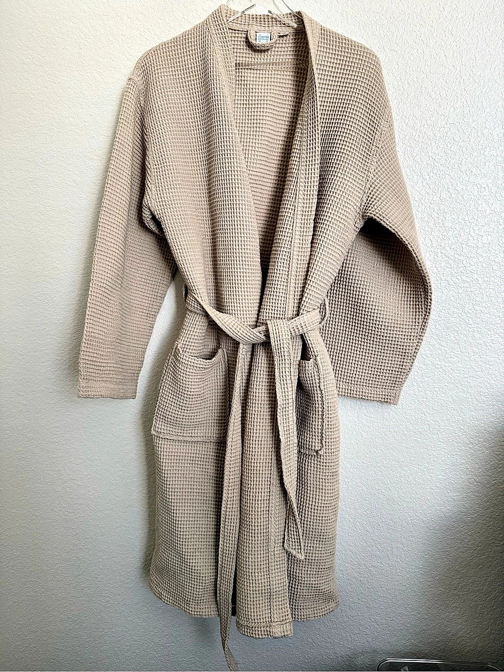 HIGHGROVE Cotton Waffle Robe Beige XL Like New